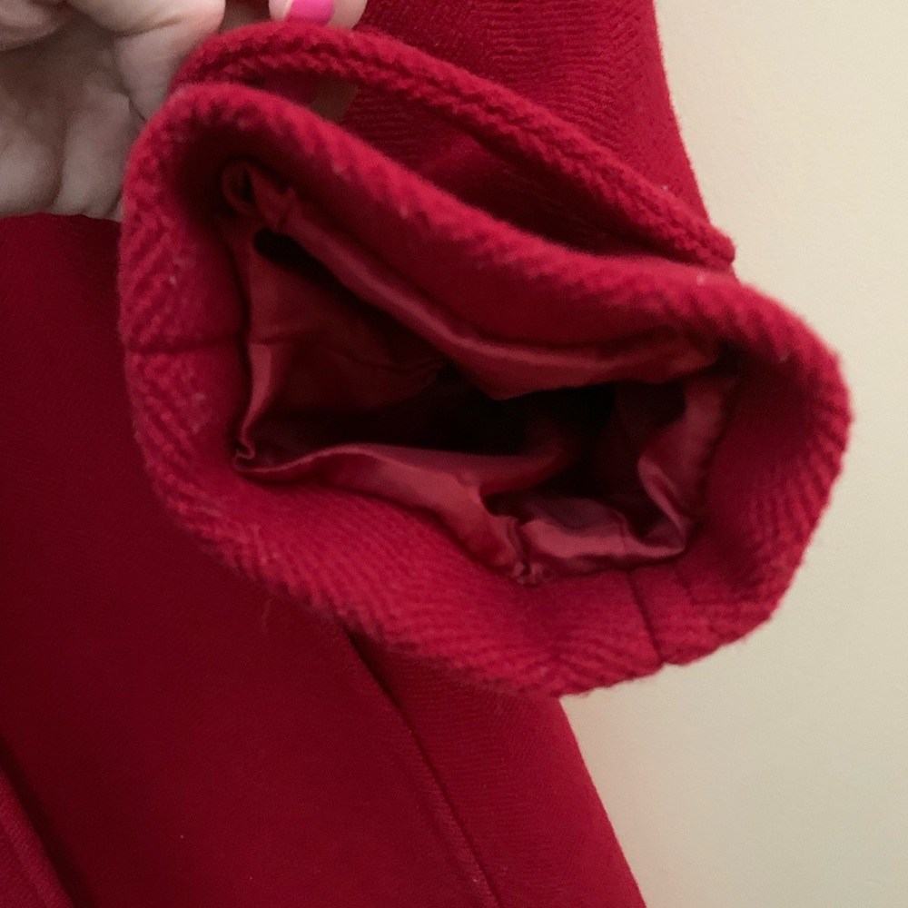 Talbots red wool blend tailored coat . Size 12 - Picture 9 of 16